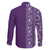 Hawaiian Tribal Elements Hibiscus Family Matching Tank Maxi Dress and Hawaiian Shirt Purple Pattern - Polynesian Pride