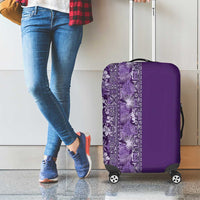 Hawaiian Tribal Elements Hibiscus Luggage Cover Purple Pattern - Polynesian Pride