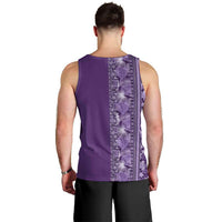 Hawaiian Tribal Elements Hibiscus Men Tank Top Purple Pattern - Polynesian Pride