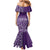 Hawaiian Tribal Elements Hibiscus Mermaid Dress Purple Pattern - Polynesian Pride