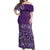 Hawaiian Tribal Elements Hibiscus Off Shoulder Maxi Dress Purple Pattern - Polynesian Pride