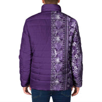Hawaiian Tribal Elements Hibiscus Padded Jacket Purple Pattern - Polynesian Pride