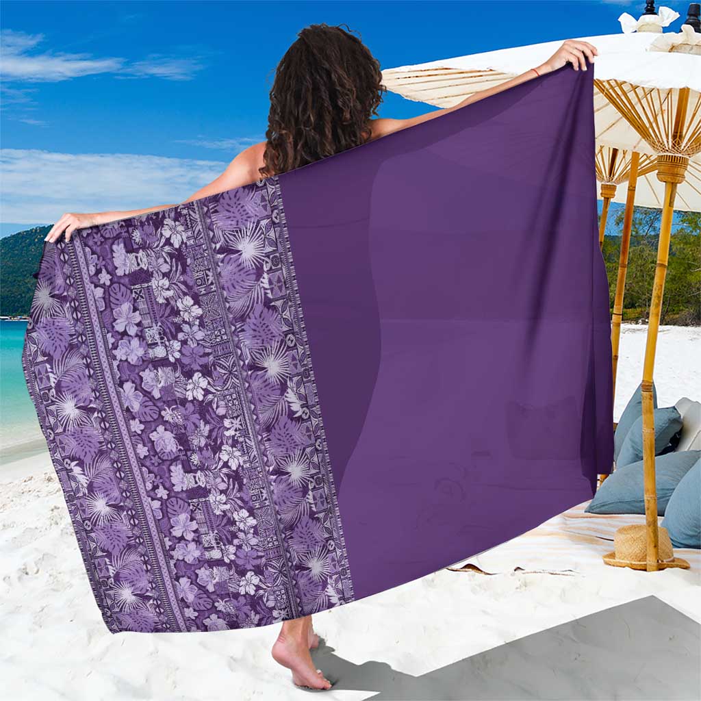 Hawaiian Tribal Elements Hibiscus Sarong Purple Pattern - Polynesian Pride