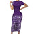 Hawaiian Tribal Elements Hibiscus Short Sleeve Bodycon Dress Purple Pattern - Polynesian Pride