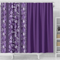 Hawaiian Tribal Elements Hibiscus Shower Curtain Purple Pattern - Polynesian Pride