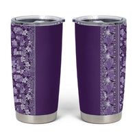 Hawaiian Tribal Elements Hibiscus Tumbler Cup Purple Pattern - Polynesian Pride