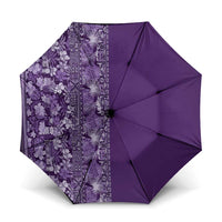 Hawaiian Tribal Elements Hibiscus Umbrella Purple Pattern - Polynesian Pride