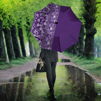 Hawaiian Tribal Elements Hibiscus Umbrella Purple Pattern - Polynesian Pride