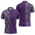 Hawaiian Tribal Elements Hibiscus Zipper Polo Shirt Purple Pattern - Polynesian Pride