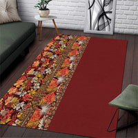 Hawaiian Tribal Elements Hibiscus Area Rug Red Pattern - Polynesian Pride