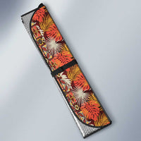 Hawaiian Tribal Elements Hibiscus Auto Sun Shade Red Pattern - Polynesian Pride