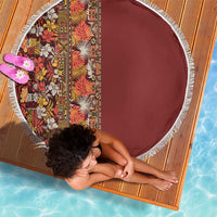 Hawaiian Tribal Elements Hibiscus Beach Blanket Red Pattern - Polynesian Pride