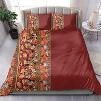 Hawaiian Tribal Elements Hibiscus Bedding Set Red Pattern - Polynesian Pride