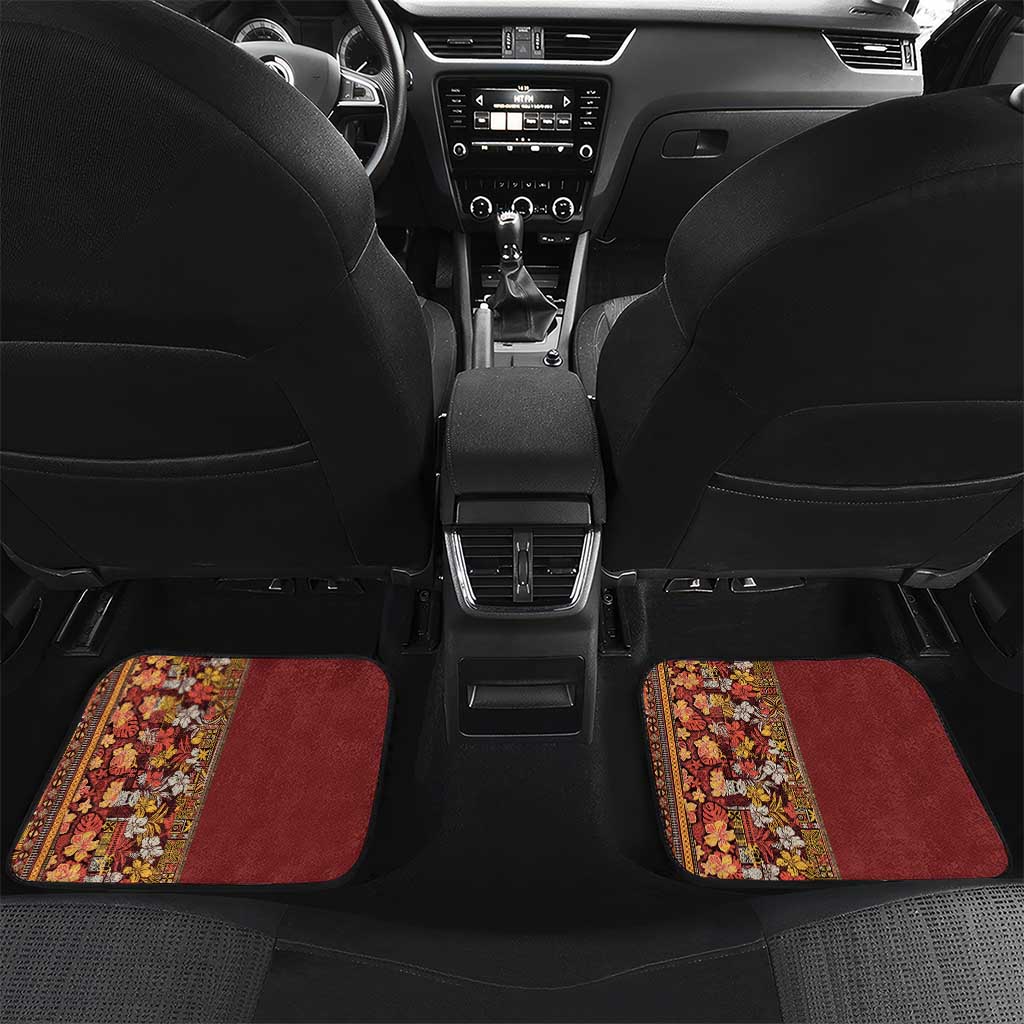 Hawaiian Tribal Elements Hibiscus Car Mats Red Pattern - Polynesian Pride