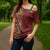 Hawaiian Tribal Elements Hibiscus Cross Shoulder Shirt Red Pattern - Polynesian Pride