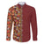 Hawaiian Tribal Elements Hibiscus Family Matching Long Sleeve Bodycon Dress and Hawaiian Shirt Red Pattern - Polynesian Pride