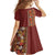 Hawaiian Tribal Elements Hibiscus Family Matching Off Shoulder Maxi Dress and Hawaiian Shirt Red Pattern - Polynesian Pride
