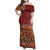 Hawaiian Tribal Elements Hibiscus Family Matching Off Shoulder Maxi Dress and Hawaiian Shirt Red Pattern - Polynesian Pride