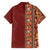 Hawaiian Tribal Elements Hibiscus Family Matching Short Sleeve Bodycon Dress and Hawaiian Shirt Red Pattern - Polynesian Pride