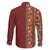 Hawaiian Tribal Elements Hibiscus Family Matching Short Sleeve Bodycon Dress and Hawaiian Shirt Red Pattern - Polynesian Pride