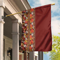 Hawaiian Tribal Elements Hibiscus Garden Flag Red Pattern - Polynesian Pride