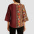 Hawaiian Tribal Elements Hibiscus Kimono Sleeve Blouse Red Pattern - Polynesian Pride