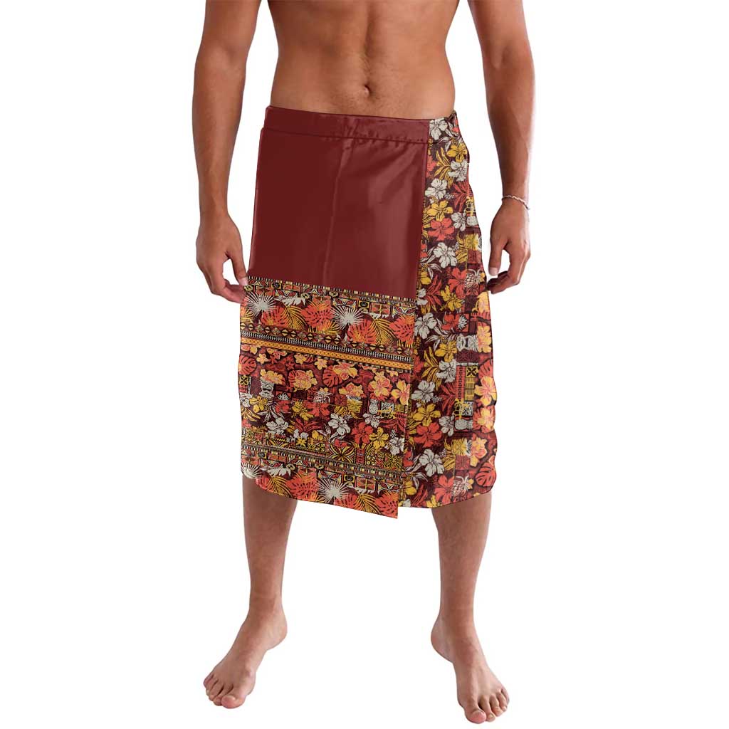 Hawaiian Tribal Elements Hibiscus Lavalava Red Pattern - Polynesian Pride