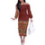 Hawaiian Tribal Elements Hibiscus Off The Shoulder Long Sleeve Dress Red Pattern - Polynesian Pride