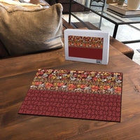 Hawaiian Tribal Elements Hibiscus Puzzle Red Pattern - Polynesian Pride