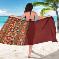 Hawaiian Tribal Elements Hibiscus Sarong Red Pattern - Polynesian Pride
