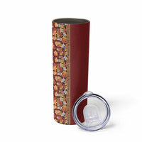 Hawaiian Tribal Elements Hibiscus Skinny Tumbler Red Pattern - Polynesian Pride