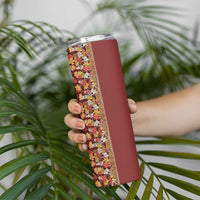 Hawaiian Tribal Elements Hibiscus Skinny Tumbler Red Pattern - Polynesian Pride