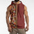 Hawaiian Tribal Elements Hibiscus Sleeveless Hoodie Red Pattern - Polynesian Pride