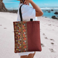 Hawaiian Tribal Elements Hibiscus Tote Bag Red Pattern - Polynesian Pride