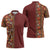 Hawaiian Tribal Elements Hibiscus Zipper Polo Shirt Red Pattern - Polynesian Pride