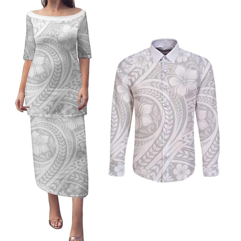 Lotu Tamaiti Samoan Polynesian Tribal Couples Matching Puletasi and Long Sleeve Button Shirt - Polynesian Pride