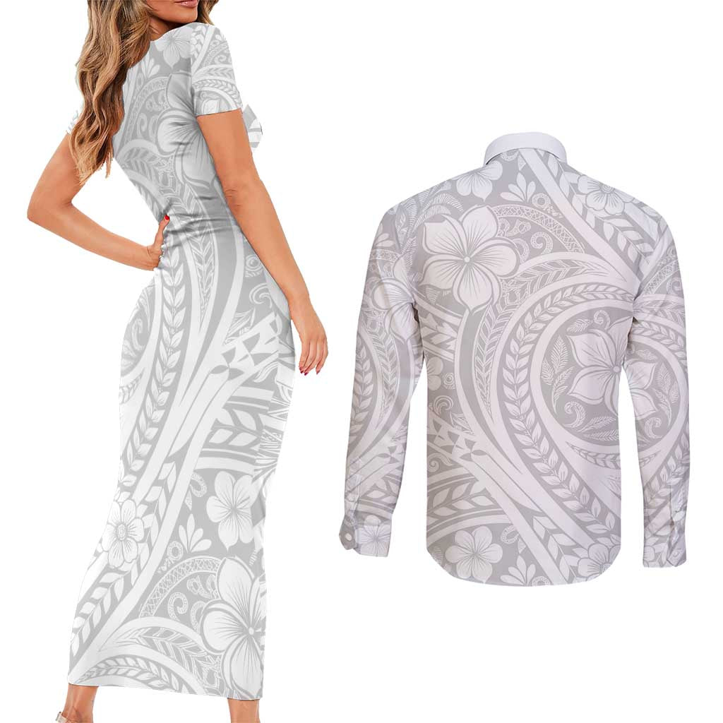 Lotu Tamaiti Samoan Polynesian Tribal Couples Matching Short Sleeve Bodycon Dress and Long Sleeve Button Shirt - Polynesian Pride