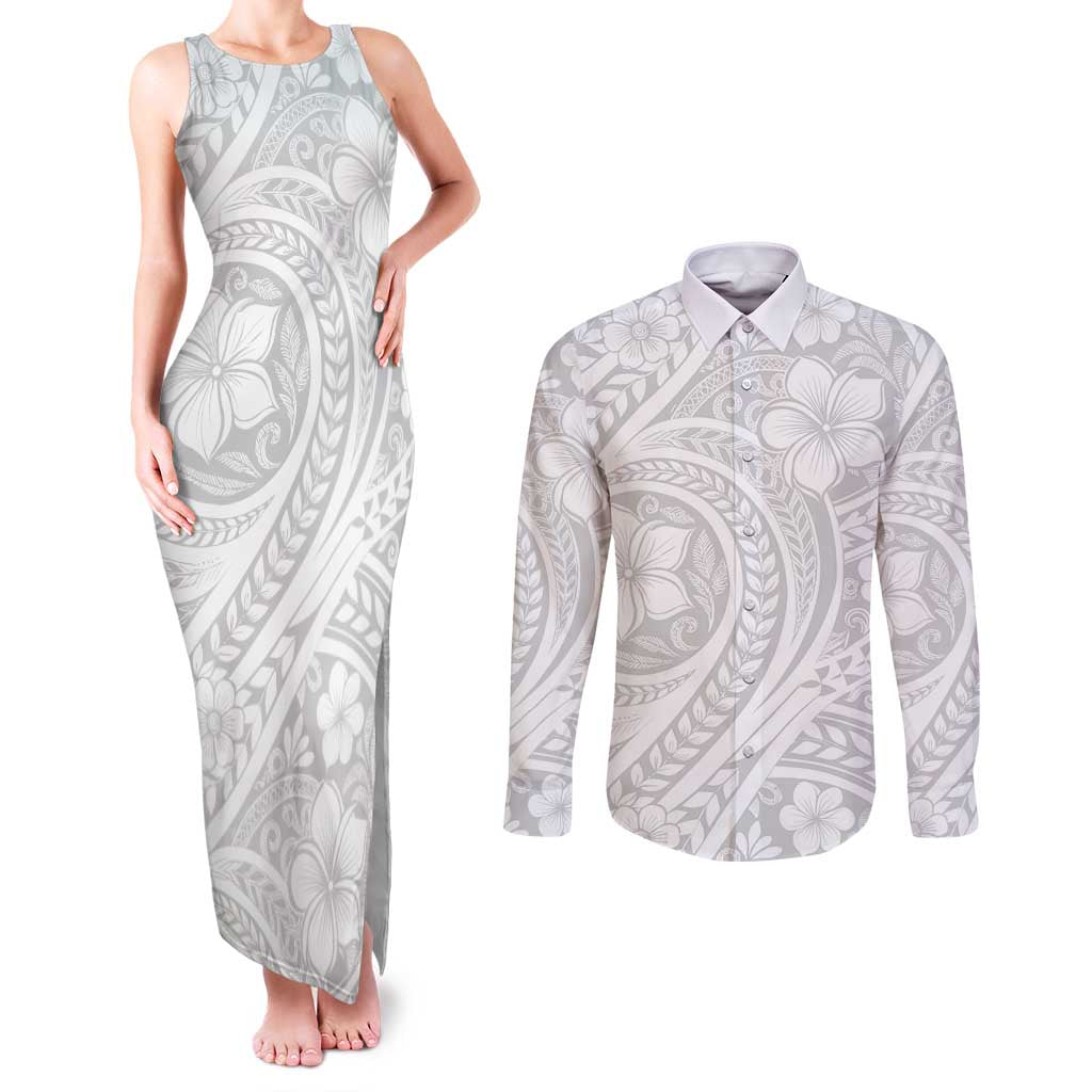 Lotu Tamaiti Samoan Polynesian Tribal Couples Matching Tank Maxi Dress and Long Sleeve Button Shirt - Polynesian Pride