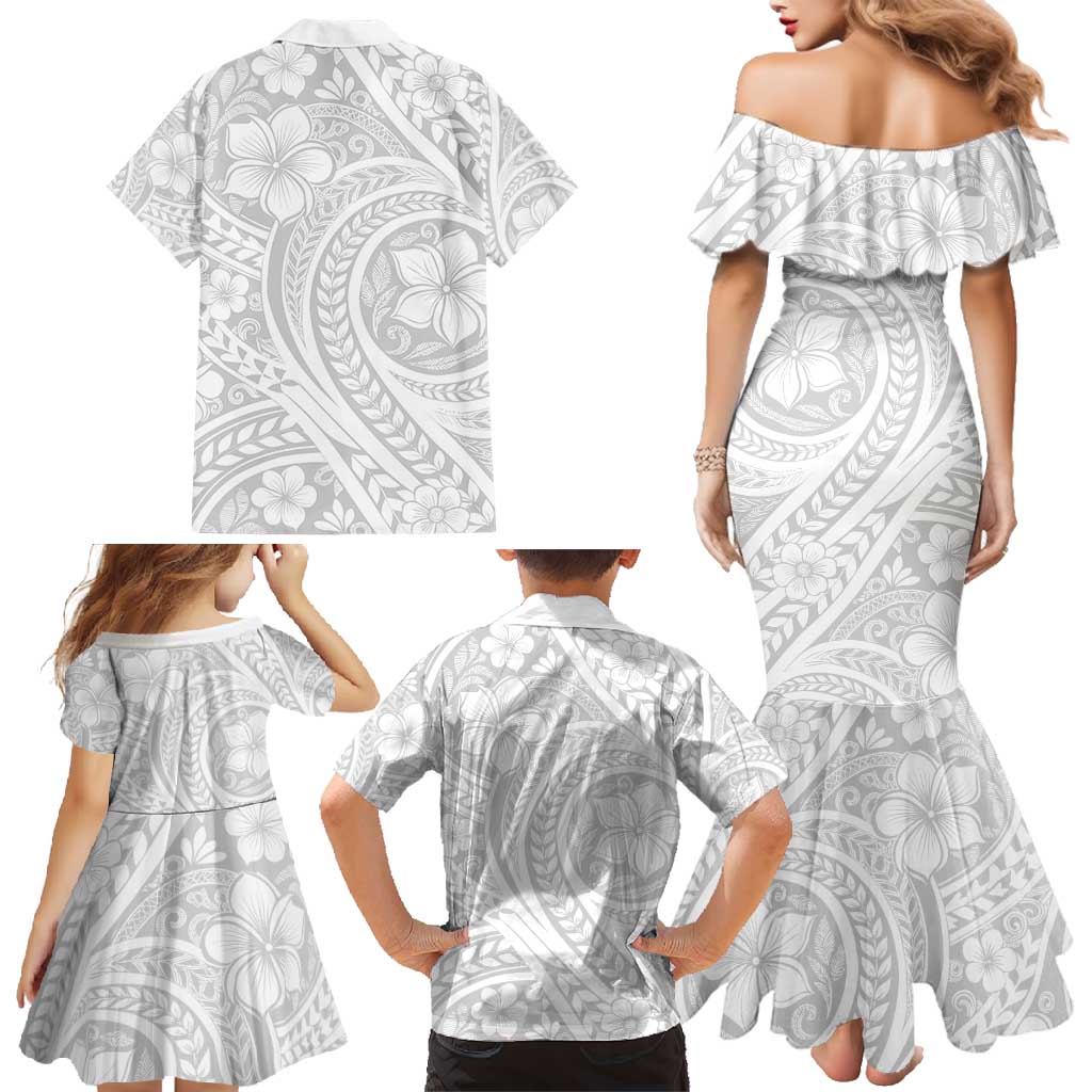 Lotu Tamaiti Samoan Polynesian Tribal Family Matching Mermaid Dress and Hawaiian Shirt - Polynesian Pride