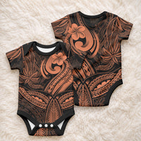 Whale Tale and Polynesian Sunset Plumeria Gold Baby Onesie LT9 - Polynesian Pride