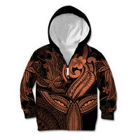 Polynesia Kid Hoodie Whale Tale and Polynesian Sunset Plumeria Gold LT9 Zip Hoodie Gold - Polynesian Pride