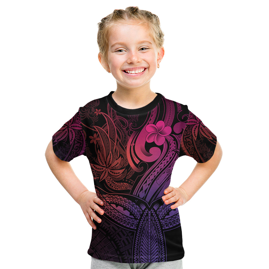 Polynesia Kid T Shirt Whale Tale and Polynesian Sunset Plumeria Pink LT9 Pink - Polynesian Pride