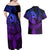 Polynesia Couples Matching Off Shoulder Maxi Dress and Hawaiian Shirt Whale Tale and Polynesian Sunset Plumeria Purple LT9 - Polynesian Pride