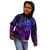 Polynesia Kid Hoodie Whale Tale and Polynesian Sunset Plumeria Purple LT9 - Polynesian Pride