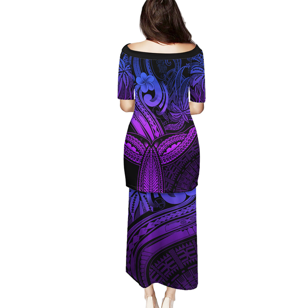 Polynesia Puletasi Whale Tale and Polynesian Sunset Plumeria Purple LT9 - Polynesian Pride