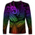 Polynesia Long Sleeve Shirt Whale Tale and Polynesian Sunset Plumeria Rainbow LT9 - Polynesian Pride