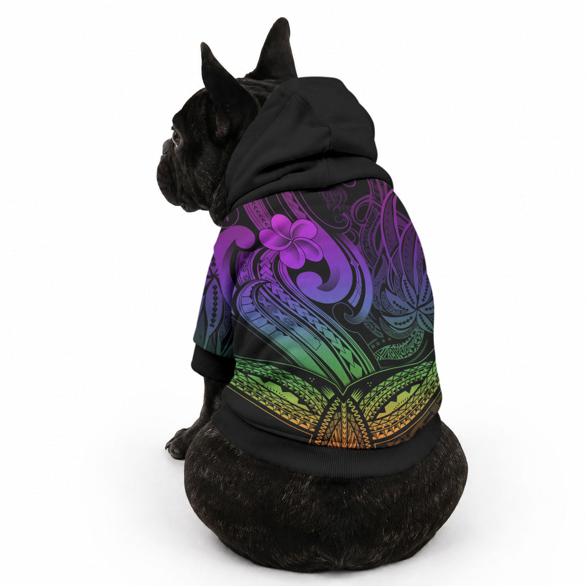 Whale Tale and Polynesian Sunset Plumeria Rainbow Pet Hoodie LT9 - Polynesian Pride