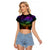 Polynesia Raglan Cropped T Shirt Whale Tale and Polynesian Sunset Plumeria Rainbow LT9 Female Rainbow - Polynesian Pride