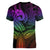Polynesia Women V Neck T Shirt Whale Tale and Polynesian Sunset Plumeria Rainbow LT9 - Polynesian Pride
