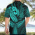 Polynesia Hawaiian Shirt Whale Tale and Polynesian Sunset Plumeria Turquoise LT9 - Polynesian Pride